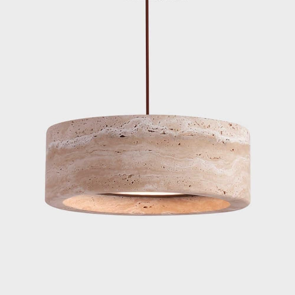 Medieval Yellow Travertine Pendant Light Nordic Natural Stone Pendant Lamp