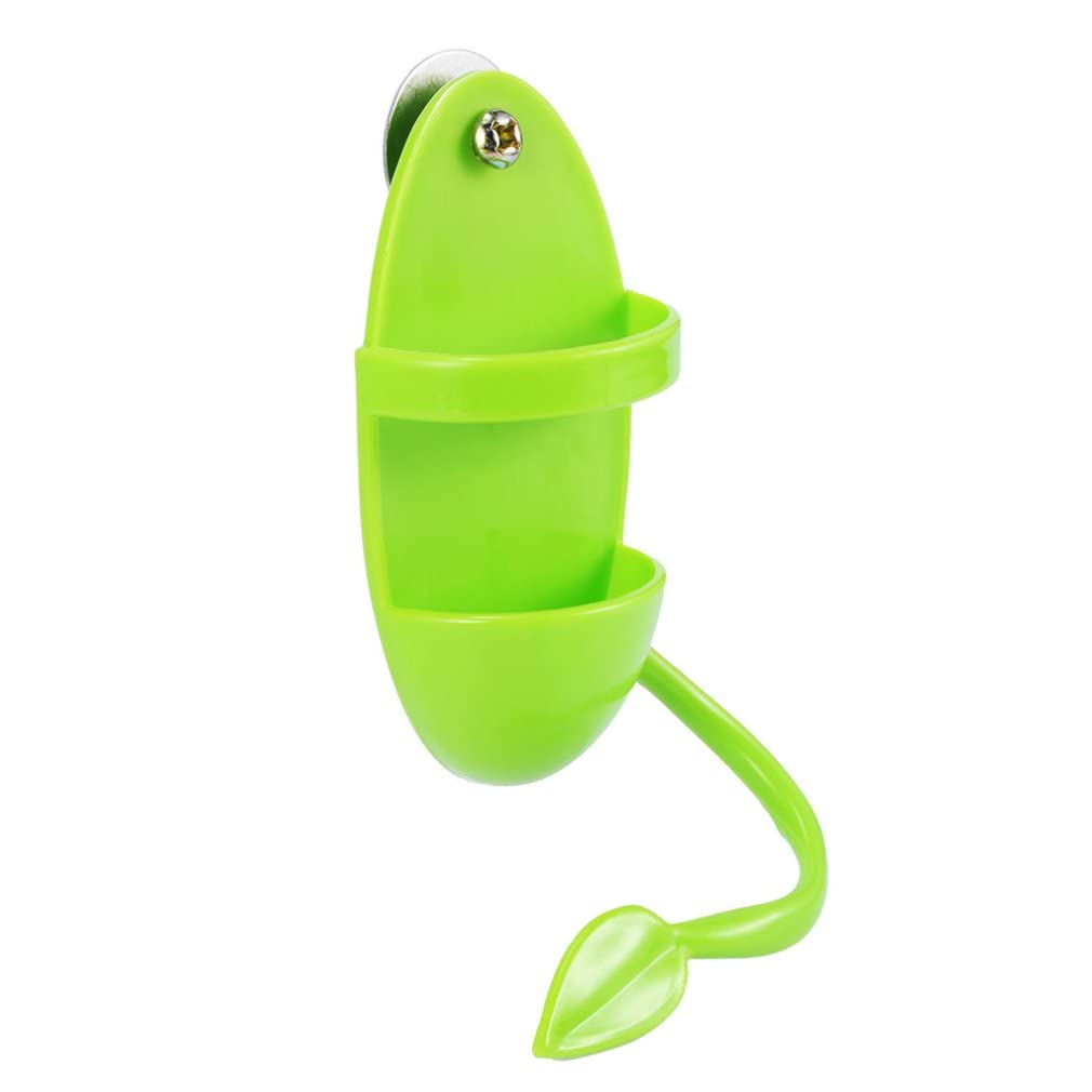 Bird Cages for Budgie Bird Feeders Cuttlebone Holder Cuttlefish Bird Feeding Cup Rack Bird Cage Storage Bowl Stand Parrot Food Holder for Parrots Parakeets Cockatoos, Lovebirds Green 11*5.5cm
