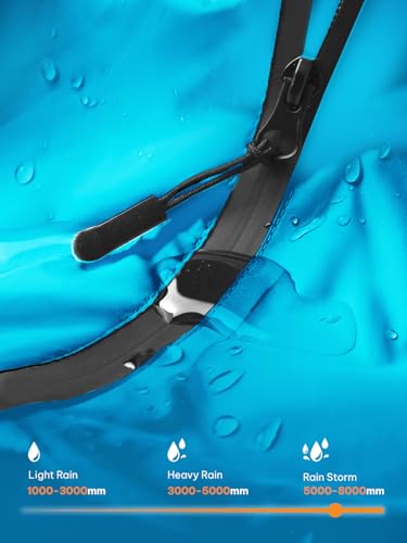 Image of SaphiRose Adult Rain Poncho Waterproof Hooded Zipper Raincoat with Pockets | OEKO-TEX Certified 100% Polyester, Lightweight Packable Storage Pouch, Heat-Sealed Seams, Quick-Dry for Outdoor Hiking