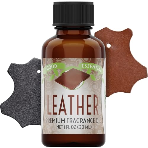 Image of Good Essential Professional Leather Fragrance Oil for Diffuser, Candle Warmer, Wax Melts - 1 fl oz, 30ml - Leather Scent Oil for Candles