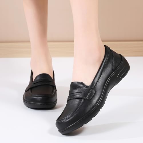 Image of QAE Loafers for Women Comfort Orthopedic Slip On Penny Loafers Women's Flat Shoes for Casual Walking Dress Work Business