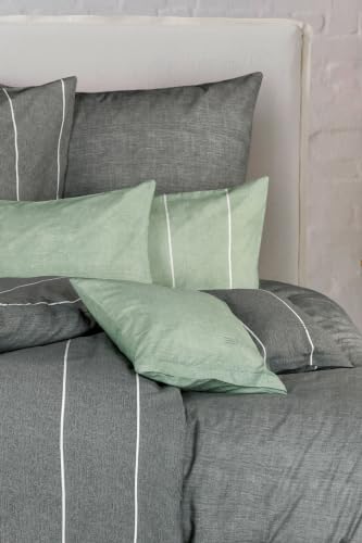Esprit Bettwäsche 155x220 Baumwolle 100% Renforcé Anthrazit Überlänge – Ansicht 5