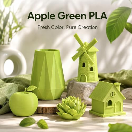 Image of Kingroon PLA Filament 1.75mm, 1kg Spool (2.2lbs), + /- 0.02mm Tolerance, Smooth 3D Printing Filament, Fits for Most FDM 3D Printers, Apple Green