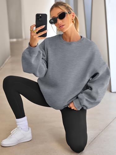 Image of EFAN Womens Oversized Sweatshirt Crewneck Sweater Casual Fall Outfits 2026 | Fleece Lined Stretchy Hoodies Basic Comfort Clothes Loose Maternity Workout Gym Lounge Wear Winter Airport Fashion