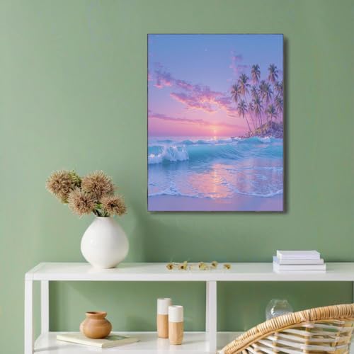 Tableau mural rose coucher de soleil de qualité artistique supérieure