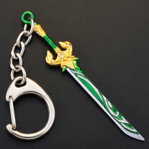 Image of THE MEN THING Alloy Steel Gladius - Genshin Impact Anime Keychain | Game Xiao Cosplay Weapon For Men & Boy, Light Green