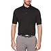 Callaway Men's Micro Hex Golf Performance Polo Shirt with Sun Protection, Solid Stretch Fabric, Caviar, X-Large