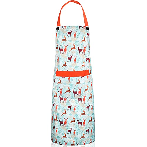 Zihuatailor Lightweight Waterproof Apron For Dog Grooming Bathing, Washing Dishes, Cute Deer Apron For Dog Groomer Bather - B #TOP12