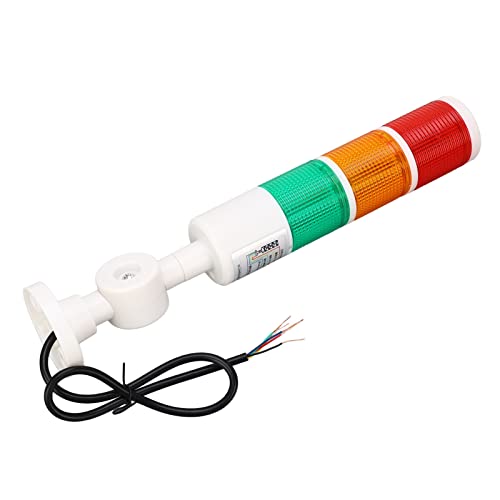 Semafori a Torre a LED, DC 24V Spie Industriali a 3 Livelli con Allarme Acustico Ip54 Indicatore Luminoso a Torre a Colonna Pieghevole Luce Lampeggiante Fissa Commutabile