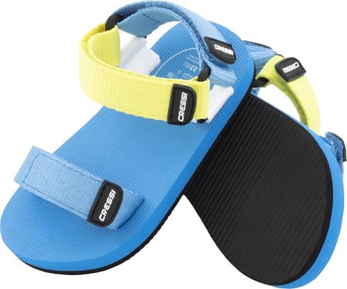 CRESSI desde 1946   Rainbow Sandals   Innovadoras Sandalias de Playa de Colores Varios para Niños Ideales para Pasear por la Playa, en Casa o de Viaje   Azul Claro/Lima   34
