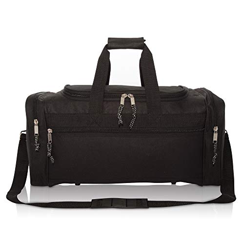 Dalix 21" Blank Sports Duffle Bag Gym Bag Travel Duffel Adjustable Strap In Black #TOP1