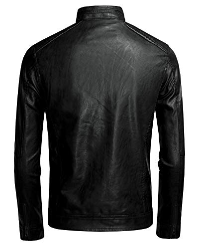 JUREX Mens Faux Leather Jacket Black Lightweight Outwear2