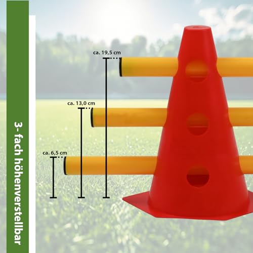 TRUTZHOLM Steckhürdenset 15- teilig 23 cm höhenverstellbar Agility Set Hunde Trainingszubehör Hobby Horsing rot