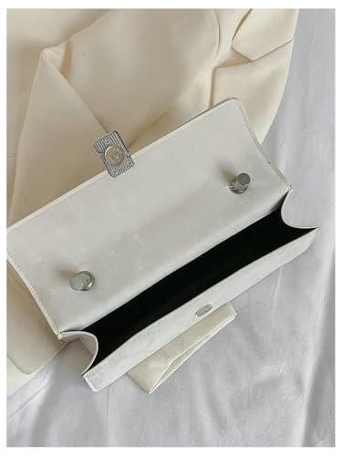 SweatyRocks Women's Rhinestone PU Leather Shoulder Bag Top Handle Underarm Bag Work Purses4