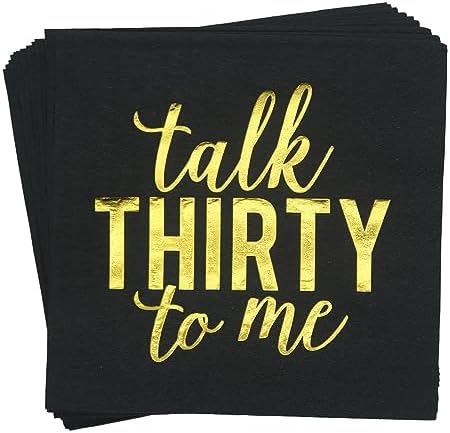 Tenhaisi Rose Gold Glitter Talk Thirty To Me Banner, Happy 30th Birthday Banner, 30th