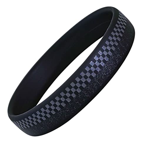 OLUAGE 日本製 静電気 防止 除去 ブレスレット メンズ レディース スパークノンXリストバンド (市松紗綾 ブラックxパール M サイズ)