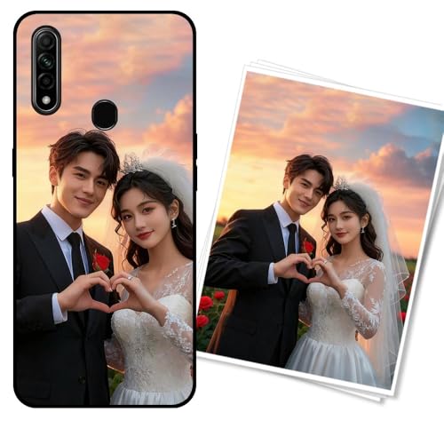 WUACYEAMING Funda Personalizada para OPPO A31 2020/A8 2020 Carcasa Custom Antigolpes/Antirrayaduras con Foto o Texto - Regalo para Graduaciones/Nacimientos/AniversariosNegro Noche