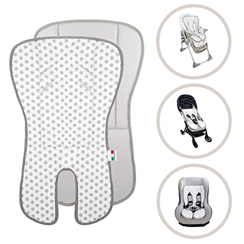 Babysanity® Morbido Riduttore Passeggino Universale Copri Seggiolone Pappa Ovetto Seggiolino Auto 100% Spugna di Cotone Materie Prime e Confezionamento Made in Italy (Materassino Spugna Stella)