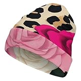 Unisex Skull Cap Fashion Warm Slouchy Beanie Hats, Classic Winter Soft Knit Caps for Women and Men Animal Rose Flowers Cheetah Leopard Print Floral