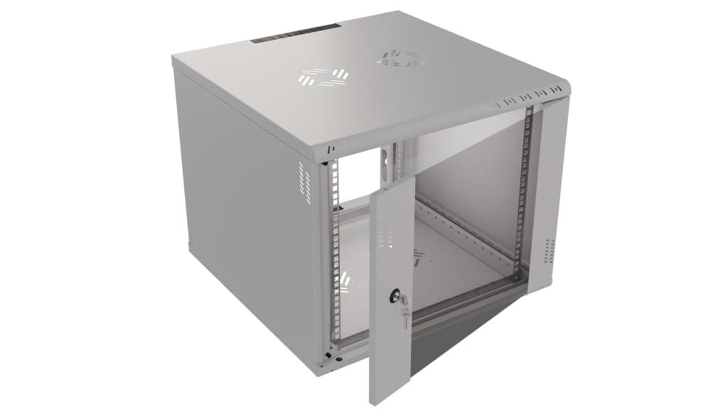 Server Netzwerkschrank 19 Zoll 9U 600mm PRO - Hochbelastbarer Stahl - Computer- & Server-Racks - Serverschrank, kompatibel mit 19 Zoll Fachboden und Rack Schienen