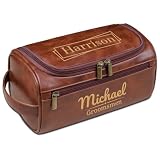 Borsa da toilette in pelle personalizzata da uomo, kit Dopp personalizzato, kit da viaggio con incisione, regali per papà, marito, testimoni dello sposo, Natale, festa del papà, compleanno