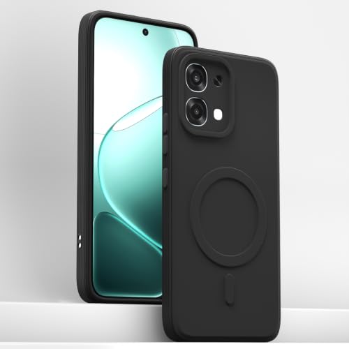 Image of Pikkme Back Cover for Oppo F31 5G / Oppo F33 5G Soft Matte Silicone Mag-Safe Design (Mag-Safe Not Support) Camera Protection | Slim Fit Bumper Cover (Black)