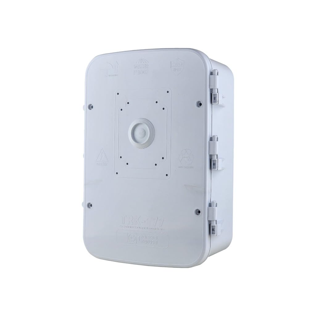 PRO-177 Outdoor Camera Enclosure Box, White, ABS Plastic, IP66 Waterproof, Wall Mount, 12.6x8.27x4.61 Inch, Hinged Cover, for CCTV PTZ Security Systems