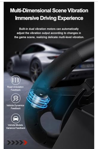 Image of Playtastic PXN V900 GEN2 Racing Wheel, Universal USB Car Simulator with 270 /900 Degree Steering Control, Pedals for PC, PS3, PS4, Xbox One, Xbox Series X /S, Switch