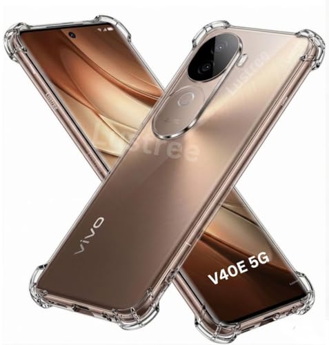 Image of Lustree Compatible with vivo V40E 5G Back Cover| Clear + TPU Case with 4 Corner Air Cushion Protection & Camera Protection | Slim& Stylus Cover for vivo V40E 5G