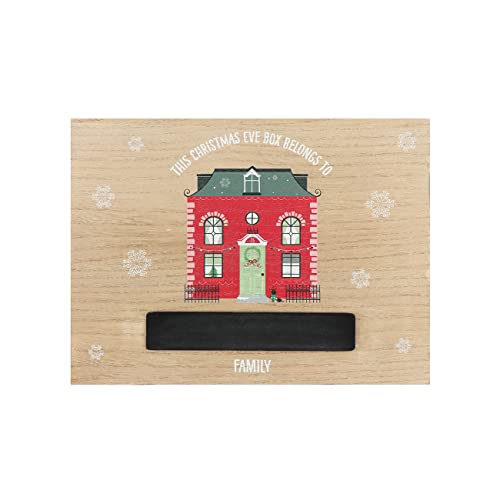 Personalized Multicolor Christmas House Eve Box, 10cm x 34.5cm (1 Pc.), With Customizable Chalkboard Surface - Image 2