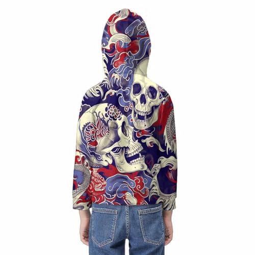 Sweat crânes multicolores pull à capuche original ado 12 ans - 6