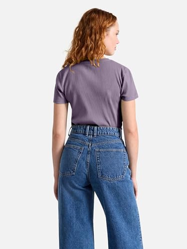 Image of Zilcon Women Fashion Trendy Ribbed Round Neck t Shirt for Woman Half Sleeves Tops for Women Stylish Western Formal, Casual, Office, Date, Outing, Party Tops
