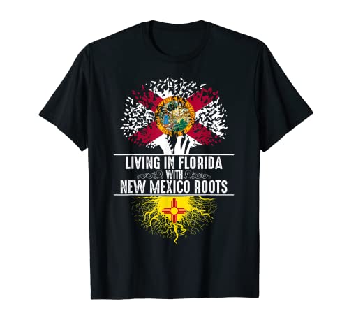 Florida Home New Mexico Roots State Tree Flag - Camisa de regalo Camiseta
