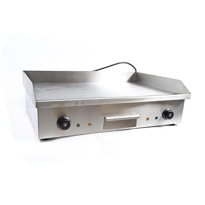 Tischgrill 4,4 kW, Kommerzielle elektrische Arbeitsplatten-Grillplatte,50–300 °C Edelstahl Elektrogrill, Elektro Grillplatte Kommerziell Edelstahl Gastrogrill 72,7 x 40 x 23 cm – Bild 4