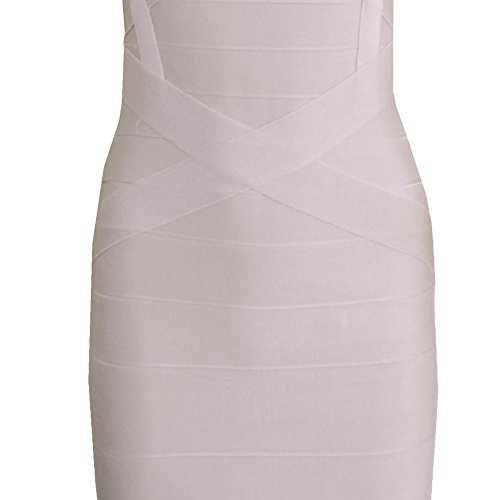 Image of Midi-Calf Solid Color Spaghetti Strap Rayon Bandage Dress