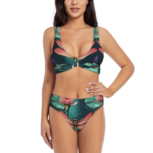 Maillot de bain deux pièces libellule confortable pour femme