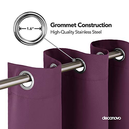 Image of Deconovo Blackout Curtain Room Darkening Panel for Bedroom or Living Room Grommet Thermal Insulated Lighting Reduce Drape 52 x 95 Inch Dry Rose 1 Panel