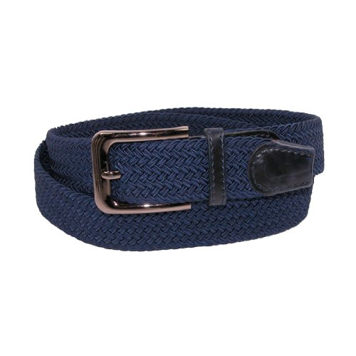 CTM Men's Elastic Braided Stretch Belt with Silver Buckle3