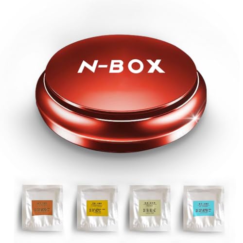 N-BOX 車用 芳香剤 ディフューザー 車 空気浄化 除菌 脱臭 ホンダ N-BOX JF5 JF6 全系適用 高級カー用品 2024新型 アルミ合金製 ソーラー回転式 フランス産天然香料 (レッド)