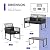 Patiorama 4 Piece Patio Furniture Set, Outdoor Wicker Bistro Set, All-Weather Black PE Rattan Conversation Set w/Coffee Table, Loveseat, Wood-like Armrest, Cushions for Garden Balcony Deck, Dark Grey