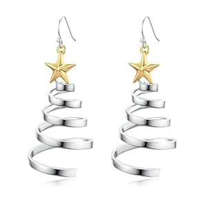 Handmade Christmas Tree Dangle Hoop...