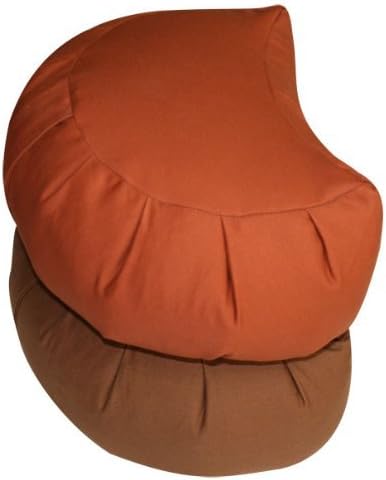 Buckwheat Crescent Zafu Meditation Cushion, Cinnamon