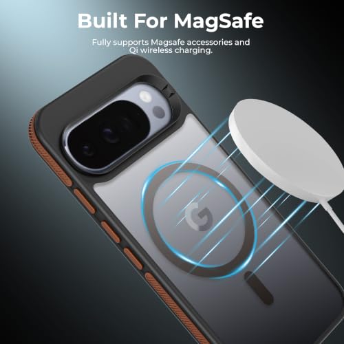 Image of A rtistque Compatible with MagSafe Frosted Ultra Matte Back Cover Case for Google Pixel 10 Pro 5G | Smooth Grip Sides | Stylish Design | Raised Camera Edges | Pixel 10 Pro Back Cover - Brown