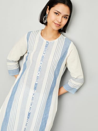Image of Max Women's Cotton Striped Regular Kurta