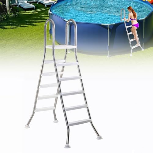 Escalera de piscina doble cara 5 pasos acero inoxidable miniatura 1