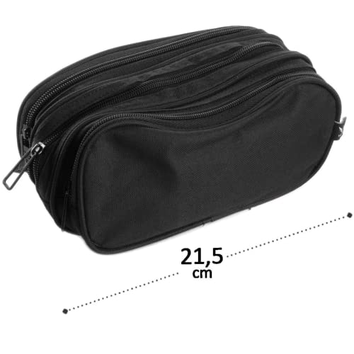 Estojo Escolar Grande Masculino Unissex Feminino Bolsinha Necessaire Triplo com 3 Ziper