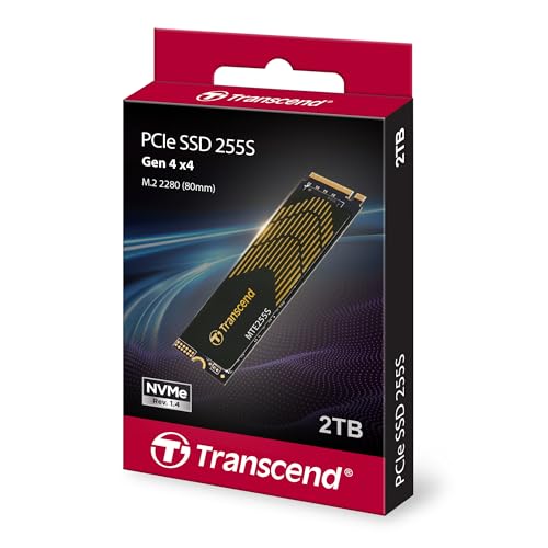 Image of Transcend M.2 2280 2TB Gen4x4 Internal SSD with Heatsink, Up to 7,400MB /s | Storage Expansion for PS5 /PC /Laptop, Tailored for Gamer /Video Editor /High-End Creator /AI Developer, PCIe 4 NVMe, 3D TLC NAND