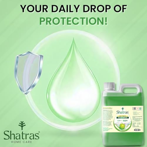 Image of Shatras Germs Fighter Handwash Liquid Refill Can 5 Litres | Green Apple Goodness | pH-Balanced Formula | Antibacterial Germ Protection | Moisturizing Hand Wash for Soft & Supple Hands