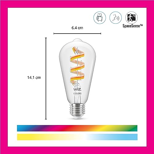 WiZ Smart Colour Filament Vintage Bulb, E27, 4.9W, Connected WiFi Works with Alexa, Google Assistant & HomeKit - Image 2