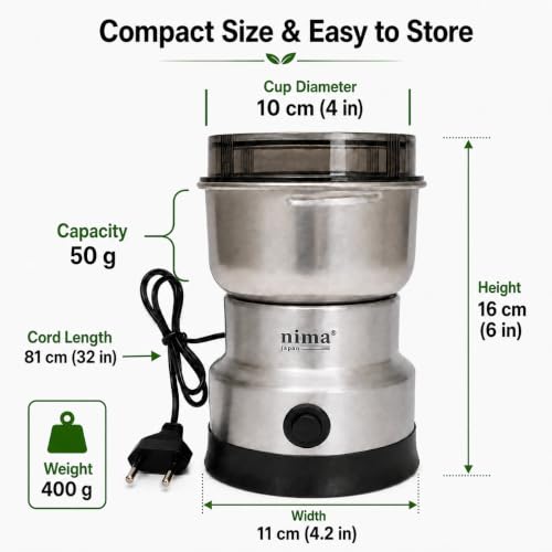 Image of Mini Mixer Grinder for Coffee Beans, Masala & Dry Grinding, Small Size